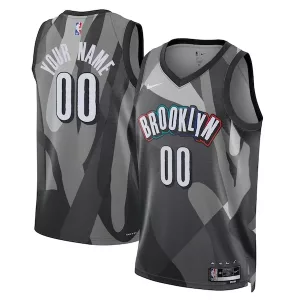 Accattivante Brooklyn Nets Nike Unisex 2024/25 Custom Swingman Jersey City Edition Gray per i Fan Veri