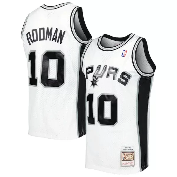 Attraente Accattivante Trendy Dennis Rodman San Antonio Spurs 2001/02 Hardwood Classics Swingman Jersey White per i Fan Veri