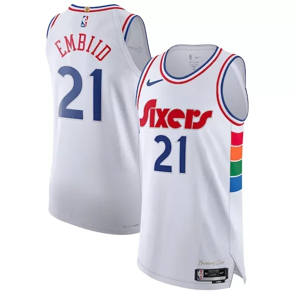 Attraente Fantastico Resistente Joel Embiid Philadelphia 76ers Nike 2024/25 Authentic Player Jersey City Edition White per i Fan Veri