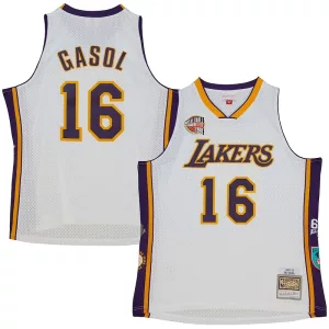 Classico Pau Gasol Los Angeles Lakers Unisex Hall of Fame Class of 2023 Throwback Swingman Jersey White per i Fan Veri