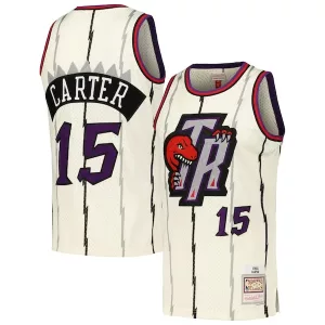 Attraente Pratico Stupendo Vince Carter Toronto Raptors Chainstitch Swingman Jersey Cream per i Fan Veri