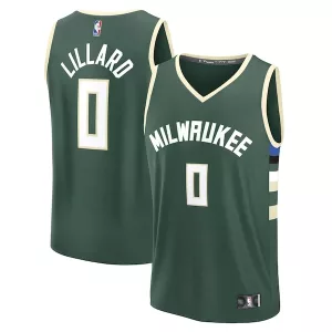 Versatile Damian Lillard Milwaukee Bucks Youth Fast Break Replica Player Jersey Icon Edition Hunter Green per i Fan Veri