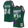 Attraente Ray Allen Milwaukee Bucks 1996/97 Hardwood Classics NBA 75th Anniversary Diamond Swingman Jersey Green per i Fan Veri