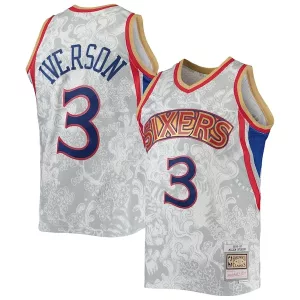 Bellissimo Allen Iverson Philadelphia 76ers Hardwood Classics 1996/97 Lunar New Year Swingman Jersey White per i Fan Veri