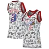 Bellissimo Allen Iverson Philadelphia 76ers Women's 2000 Doodle Swingman Jersey White per i Fan Veri