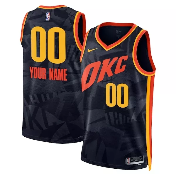 Bellissimo Comodo Oklahoma City Thunder Nike Unisex 2023/24 Custom Swingman Jersey Navy City Edition per i Fan Veri