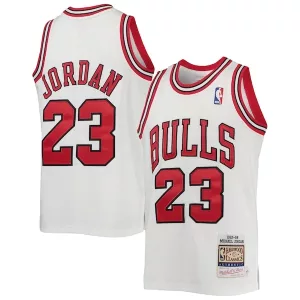 Bellissimo Duraturo Accattivante Michael Jordan Chicago Bulls Youth 1997/98 Hardwood Classics Authentic Jersey White/Black/Red per i Fan Veri