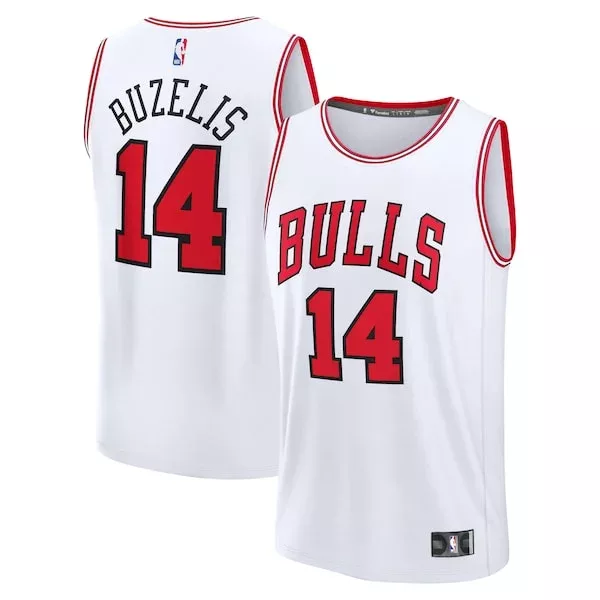 Elegante Lussuoso Matas Buzelis Chicago Bulls Fast Break Replica Player Jersey Association Edition White per i Fan Veri