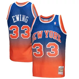 Bellissimo Raffinato Patrick Ewing New York Knicks 1991/92 Hardwood Classics Fadeaway Swingman Player Jersey Orange/Royal per i Fan Veri