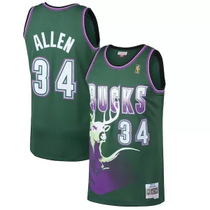 Bellissimo Ray Allen Milwaukee Bucks 1996/97 Hardwood Classics Swingman Jersey Kelly Green per i Fan Veri
