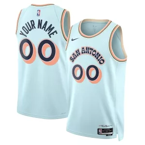 Bellissimo San Antonio Spurs Nike Unisex 2024/25 Custom Swingman Jersey City Edition Light Blue per i Fan Veri