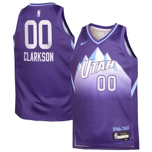 Bellissimo Trendy Classico Jordan Clarkson Utah Jazz Nike Youth 2024/25 Swingman Player Jersey City Edition Purple per i Fan Veri