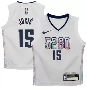 Comodo Attraente Stupendo Nikola Jokic Denver Nuggets Nike Toddler 2024/25 Swingman Player Jersey City Edition White per i Fan Veri