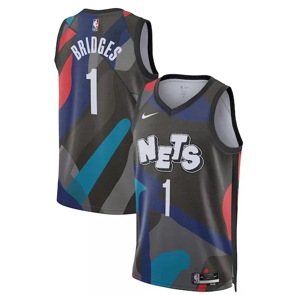 Carino Accattivante Mikal Bridges Brooklyn Nets Nike Unisex 2023/24 Swingman Jersey Black City Edition per i Fan Veri