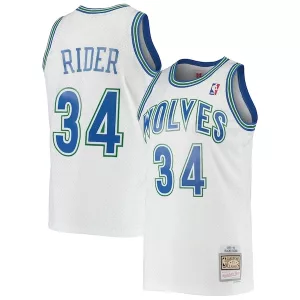 Carino Ottimo Isaiah Rider Minnesota Timberwolves 1995/96 Hardwood Classics Swingman Jersey White per i Fan Veri
