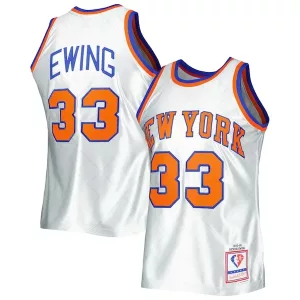Sofisticato Carino Patrick Ewing New York Knicks 1985/86 Hardwood Classics 75th Anniversary Swingman Jersey Platinum per i Fan Veri