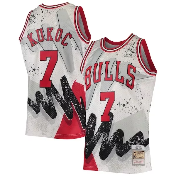 Carino Toni Kukoc Chicago Bulls Hardwood Classics 1995/96 Hyper Hoops Swingman Jersey White per i Fan Veri