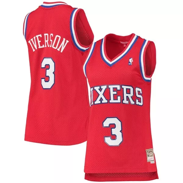 Classico Allen Iverson Philadelphia 76ers Women's 2002/03 Hardwood Classics Swingman Jersey Red per i Fan Veri