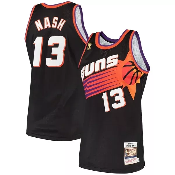 Classico Trendy Prestigioso Steve Nash Phoenix Suns 1996/97 Hardwood Classics Authentic Jersey Black per i Fan Veri