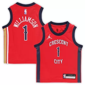 Comodo Attraente Zion Williamson New Orleans Pelicans Jordan Brand Preschool 2022/23 Replica Jersey Statement Edition Red per i Fan Veri