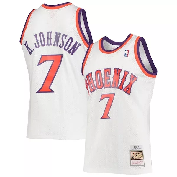 Comodo Fantastico Kevin Johnson Phoenix Suns 1988/89 Hardwood Classics Swingman Jersey White per i Fan Veri