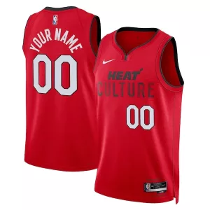 Comodo Miami Heat Nike Unisex 2024/25 Custom Swingman Jersey City Edition Red per i Fan Veri