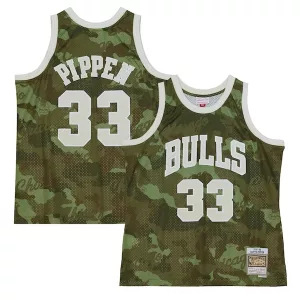 Cool Eccezionale Ottimo Scottie Pippen Chicago Bulls Hardwood Classics 1997/98 Ghost Green Swingman Jersey Camo per i Fan Veri