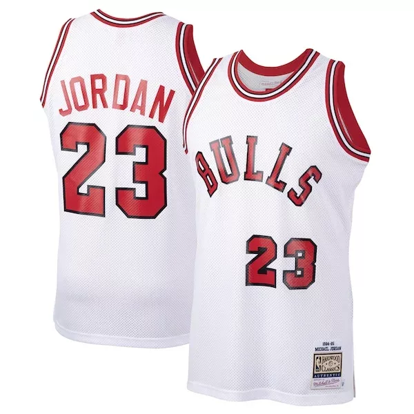 Cool Michael Jordan Chicago Bulls 1984/85 Hardwood Classics Rookie Authentic Jersey White/Red per i Fan Veri