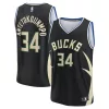 Cool Raffinato Giannis Antetokounmpo Milwaukee Bucks Fast Break Replica Player Jersey Statement Edition Black per i Fan Veri