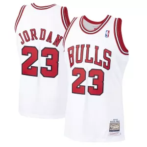 Cool Stupendo Michael Jordan Chicago Bulls 1997/98 Hardwood Classics Authentic Jersey White/Black/Scarlet per i Fan Veri