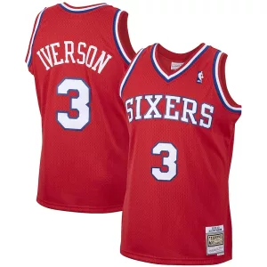 Gorgeous Incantevole Allen Iverson Philadelphia 76ers 2001/02 Hardwood Classics Swingman Jersey Red per i Fan Veri