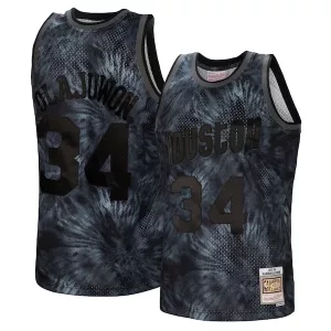 Delizioso Bellissimo Hakeem Olajuwon Houston Rockets Hardwood Classics 1993/94 Tie Dye Swingman Jersey Black per i Fan Veri