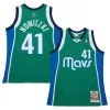 Delizioso Dirk Nowitzki Dallas Mavericks 2004/05 Hardwood Classics Authentic Jersey Green per i Fan Veri