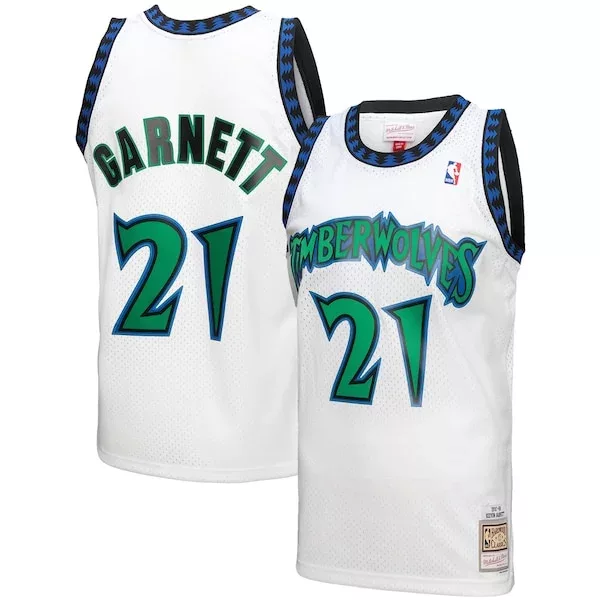 Delizioso Kevin Garnett Minnesota Timberwolves 1997 98 Hardwood Classics Reload 3.0 Swingman Jersey White per i Fan Veri