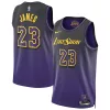 Delizioso Versatile Comodo LeBron James Los Angeles Lakers Nike Unisex 2024/25 Swingman Player Jersey City Edition Purple per i Fan Veri
