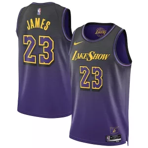 Delizioso Versatile Comodo LeBron James Los Angeles Lakers Nike Unisex 2024/25 Swingman Player Jersey City Edition Purple per i Fan Veri