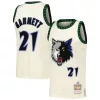 Duraturo Bellissimo Kevin Garnett Minnesota Timberwolves Chainstitch Swingman Jersey Cream per i Fan Veri
