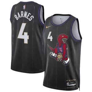 Duraturo Prestigioso Scottie Barnes Toronto Raptors Nike Unisex 2024/25 Swingman Player Jersey City Edition Black per i Fan Veri