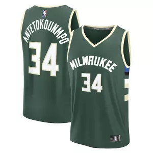 Raffinato Accattivante Giannis Antetokounmpo Milwaukee Bucks Fast Break Replica Player Jersey Icon Edition Hunter Green per i Fan Veri
