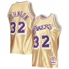 Eccezionale Bellissimo Ottimo Magic Johnson Los Angeles Lakers 75th Anniversary 1984/85 Hardwood Classics Swingman Jersey Gold per i Fan Veri