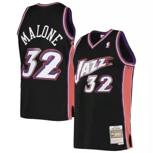 Eccezionale Bellissimo Prestigioso Karl Malone Utah Jazz 2001/02 Hardwood Classics Swingman Jersey Black per i Fan Veri