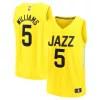Eccezionale Cody Williams Utah Jazz 2024 NBA Draft Fast Break Player Jersey Icon Edition Yellow per i Fan Veri