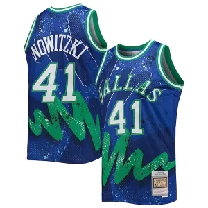 Eccezionale Duraturo Dirk Nowitzki Dallas Mavericks Hardwood Classics 1998/99 Hyper Hoops Swingman Jersey Blue per i Fan Veri