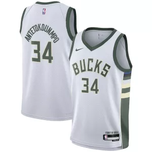 Eccezionale Giannis Antetokounmpo Milwaukee Bucks Nike Youth Swingman Jersey Association Edition White per i Fan Veri