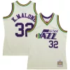 Eccezionale Karl Malone Utah Jazz Chainstitch Swingman Jersey Cream per i Fan Veri