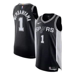 Eccezionale Meraviglioso Incantevole Victor Wembanyama San Antonio Spurs Nike Authentic Jersey Icon Edition Black per i Fan Veri