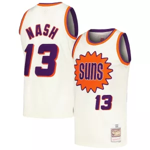 Eccezionale Prestigioso Ottimo Steve Nash Phoenix Suns Chainstitch Swingman Jersey Cream per i Fan Veri
