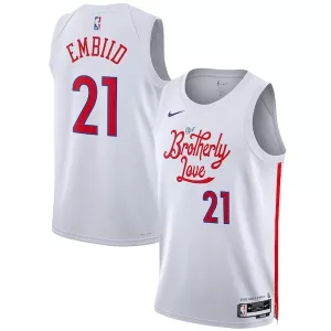 Eccezionale Stupendo Elegante Joel Embiid Philadelphia 76ers Nike Unisex 2022/23 Swingman Jersey City Edition White per i Fan Veri