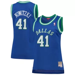 Elegante Attraente Sofisticato Dirk Nowitzki Dallas Mavericks Women's Hardwood Classics Swingman Jersey Blue per i Fan Veri