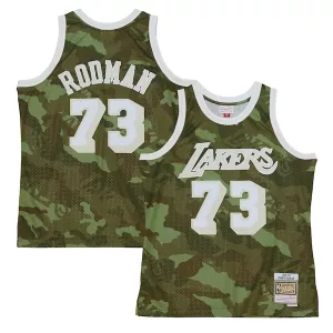 Elegante Carino Eccezionale Dennis Rodman Los Angeles Lakers Hardwood Classics 1998/99 Ghost Green Swingman Jersey Camo per i Fan Veri